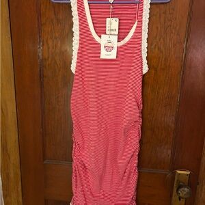 Anthropologie Red and White Striped Mini Dress